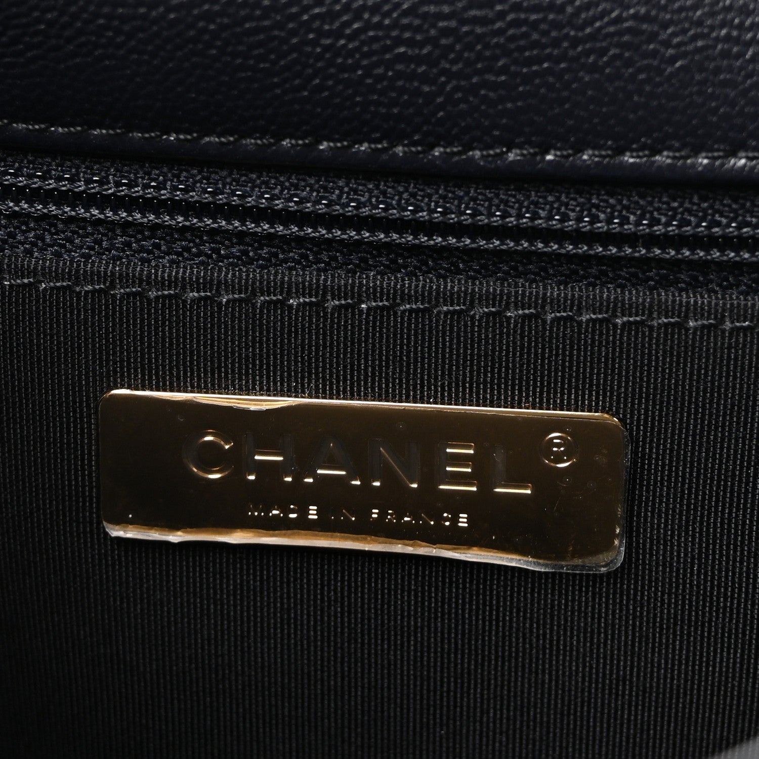 Chanel Goatskin Quilted Large Chanel 19 Flap Navy Blue