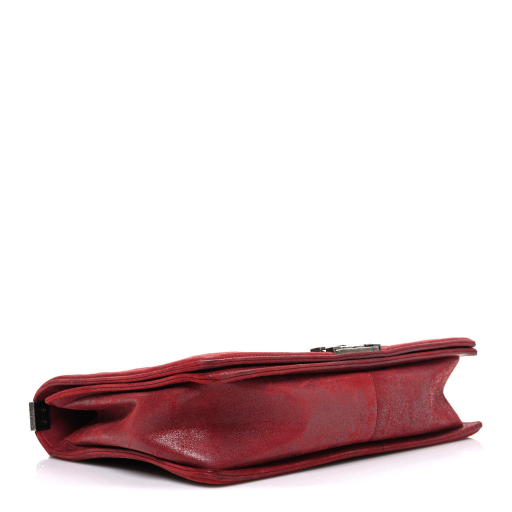 Chanel Nubuck Chesterfield Quilted Large Celtic Boy Flap Red