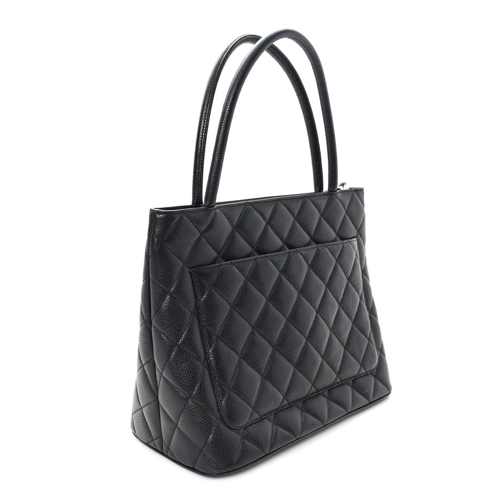 Chanel Caviar Quilted Medallion Tote Black