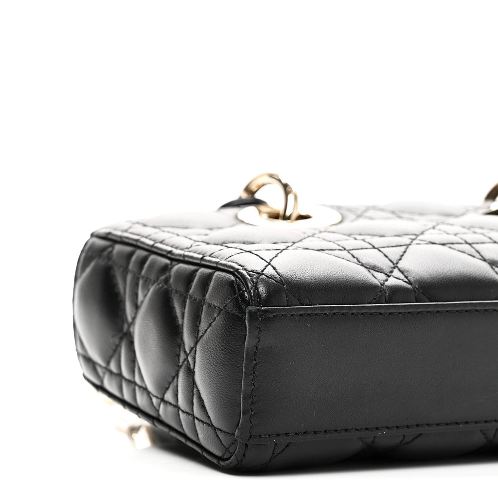 Christian Dior Lambskin Cannage Small Lady D-Joy Black