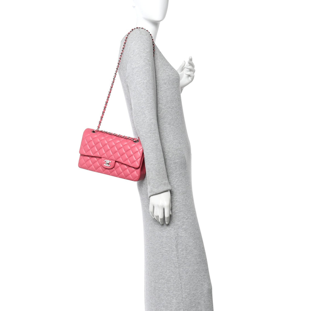 Chanel Lambskin Quilted Medium Double Flap Pink