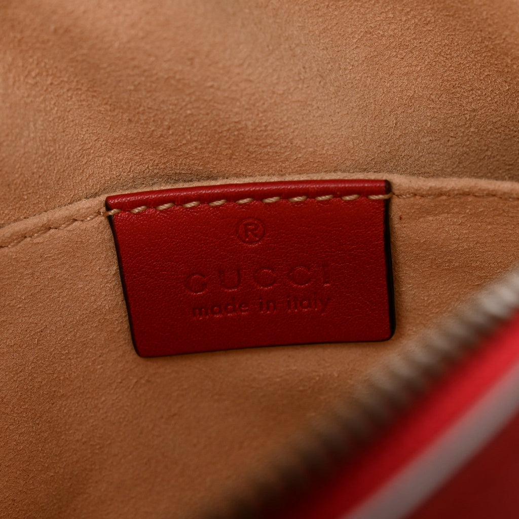 Gucci Calfskin Matelasse GG Marmont Belt Bag 85 34 Hibiscus Red
