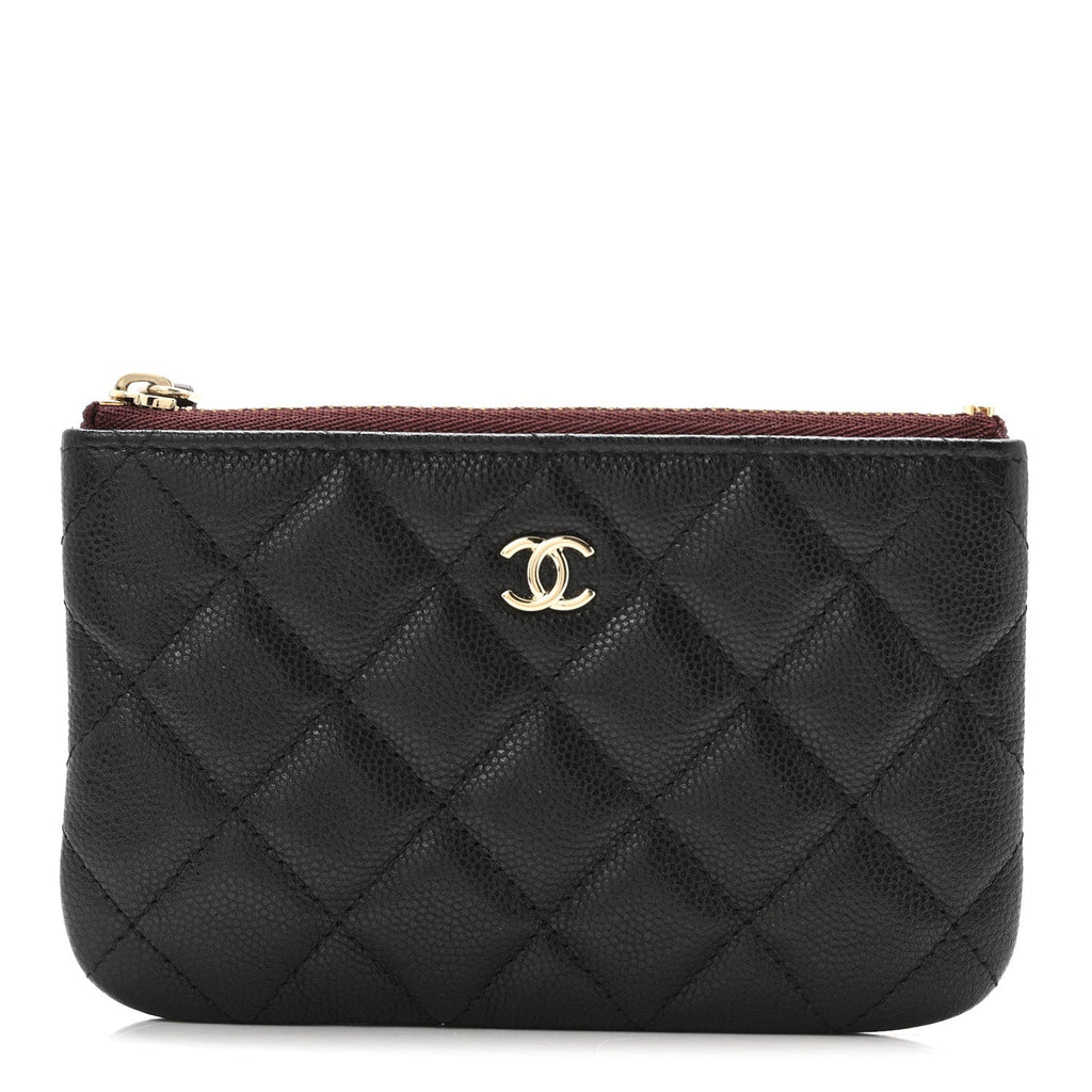 Caviar Quilted Small Cosmetic Case Black