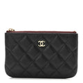 Caviar Quilted Small Cosmetic Case Black