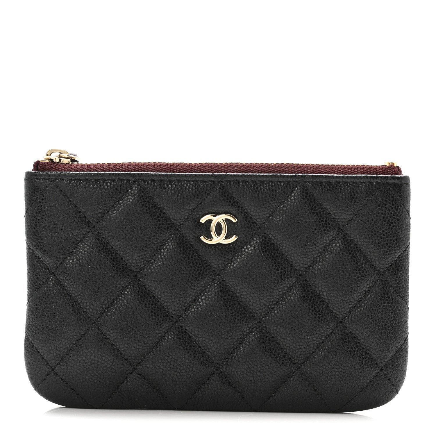 Caviar Quilted Small Cosmetic Case Black
