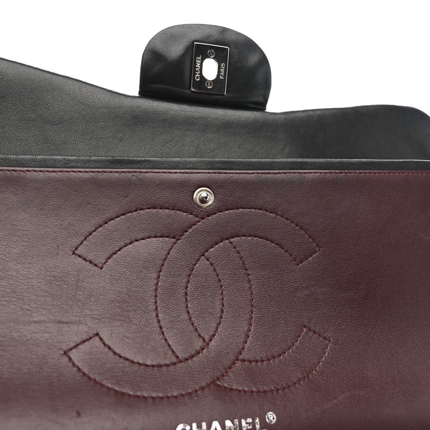 Chanel Lambskin Quilted Jumbo Double Flap Black