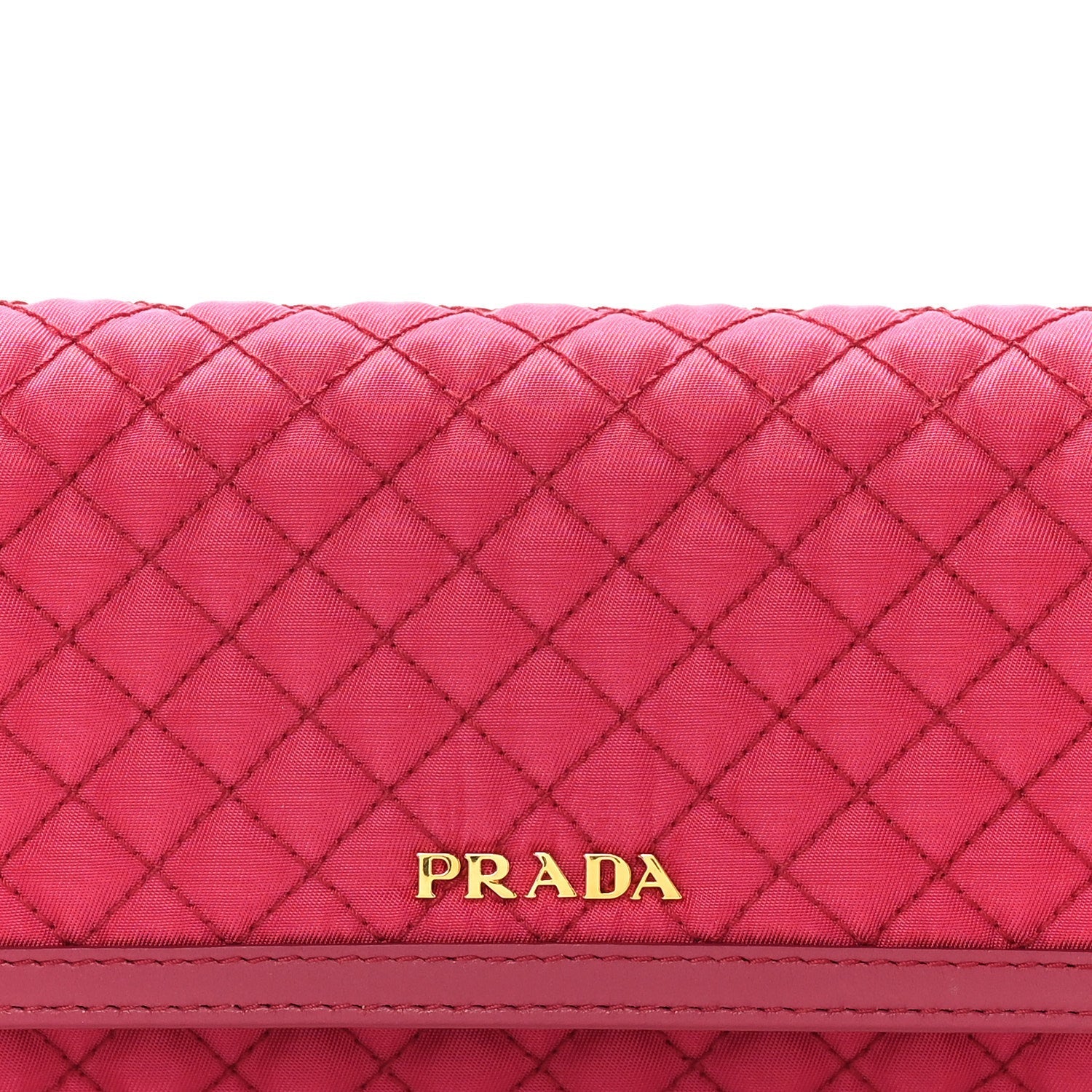 Prada Tessuto Nylon Quilted Continental Flap Wallet Ibisco