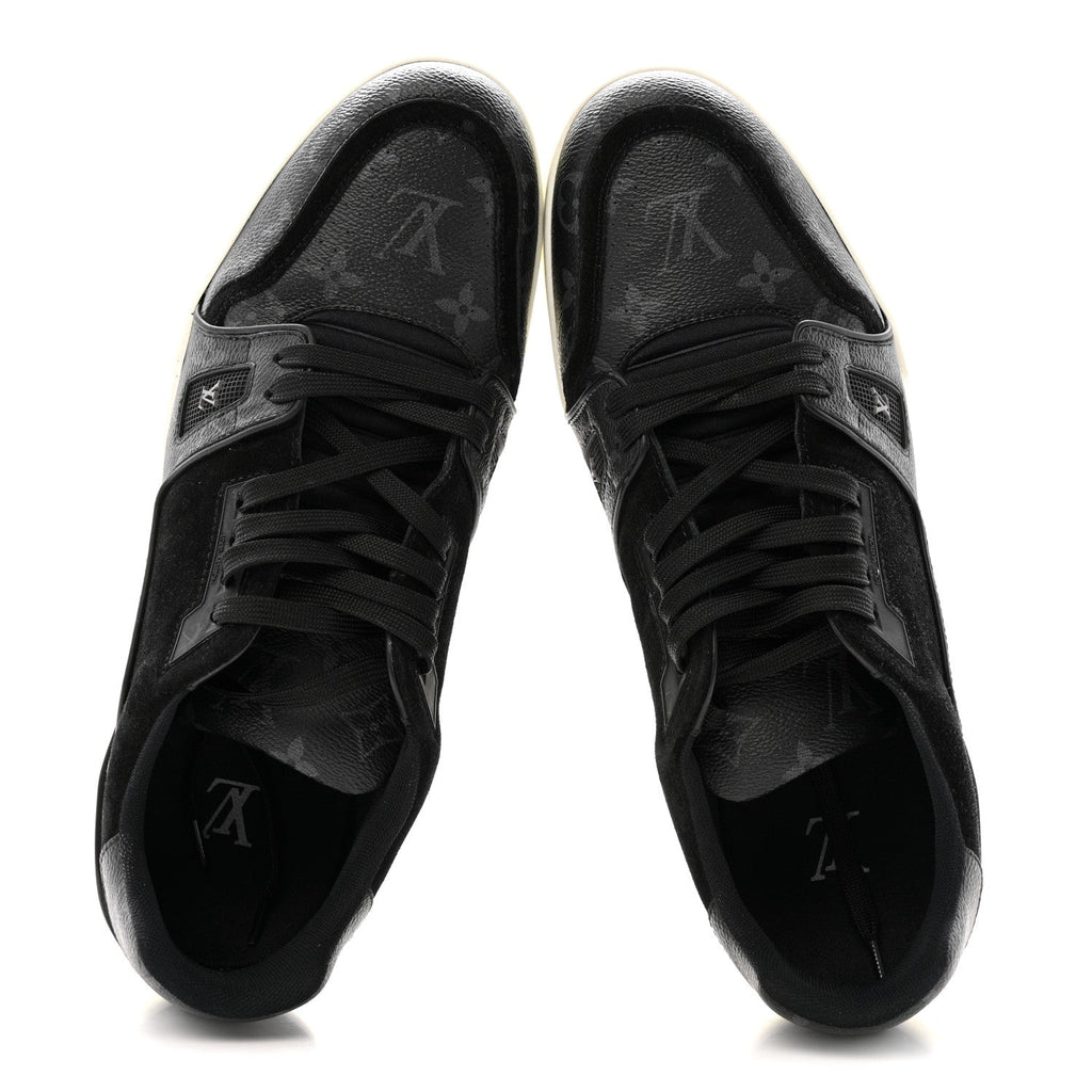 Louis Vuitton Monogram Eclipse Mens LV Trainer Sneakers 10 Black