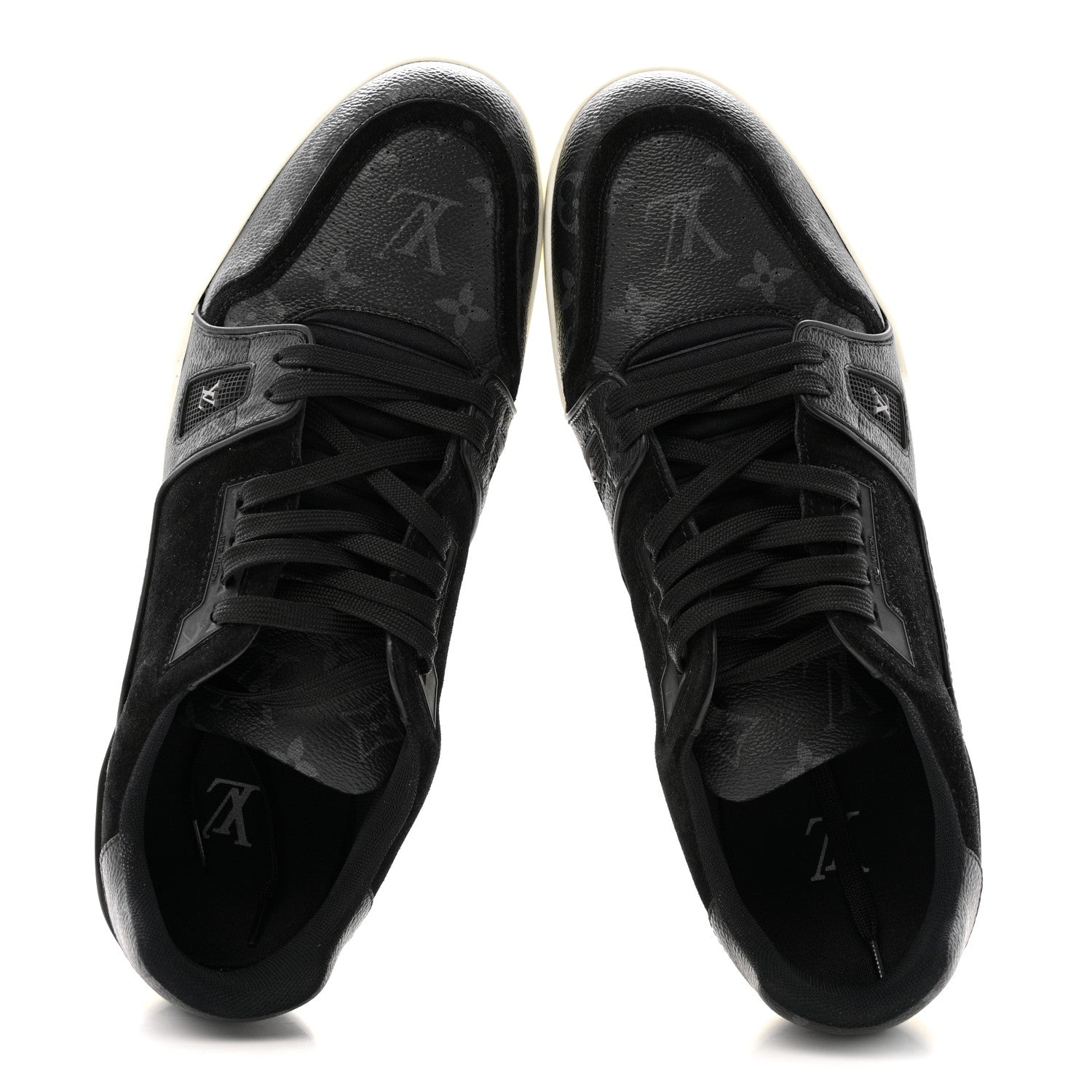 Louis Vuitton Monogram Eclipse Mens LV Trainer Sneakers 10 Black
