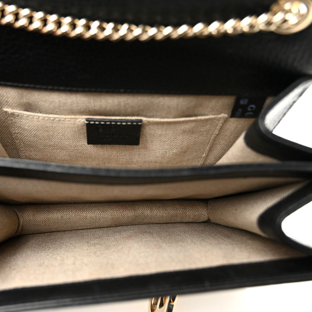 Gucci Dollar Calfskin Small Interlocking G Shoulder Bag Black