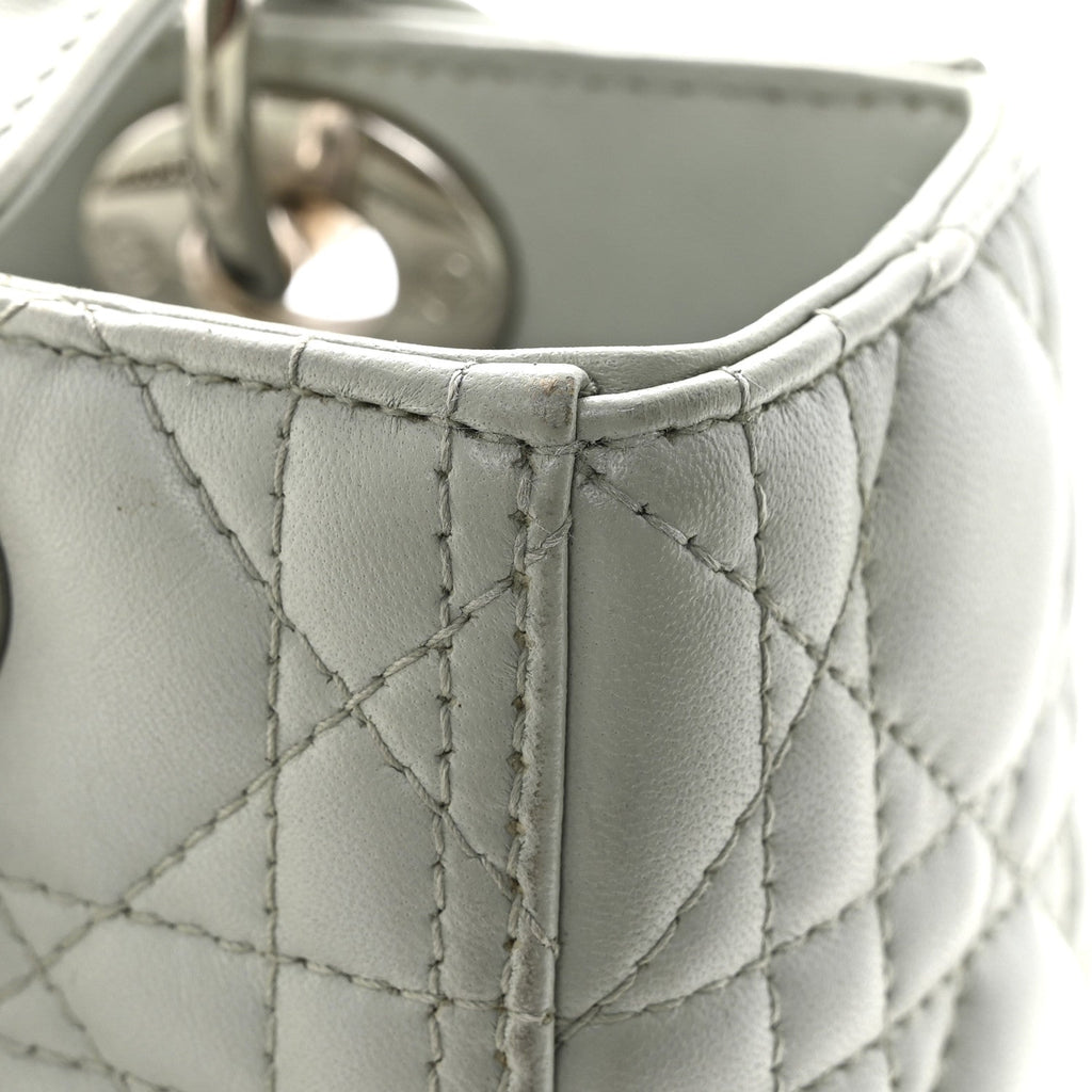Christian Dior Lambskin Cannage Medium Lady Dior Green
