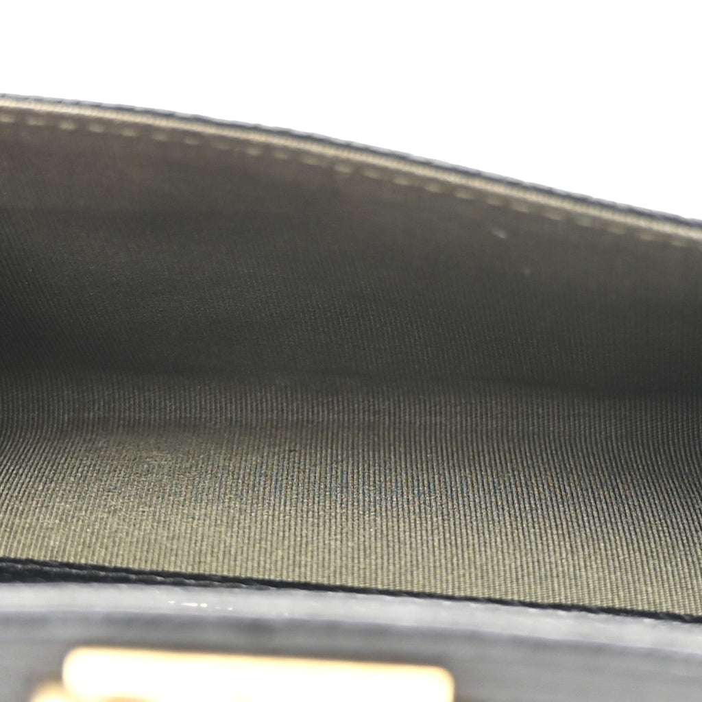 Caviar Quilted Boy Flap Card Holder Black