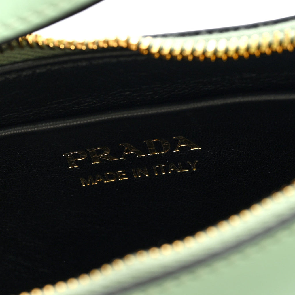 Prada Soft Calfskin Arque Shoulder Bag Green