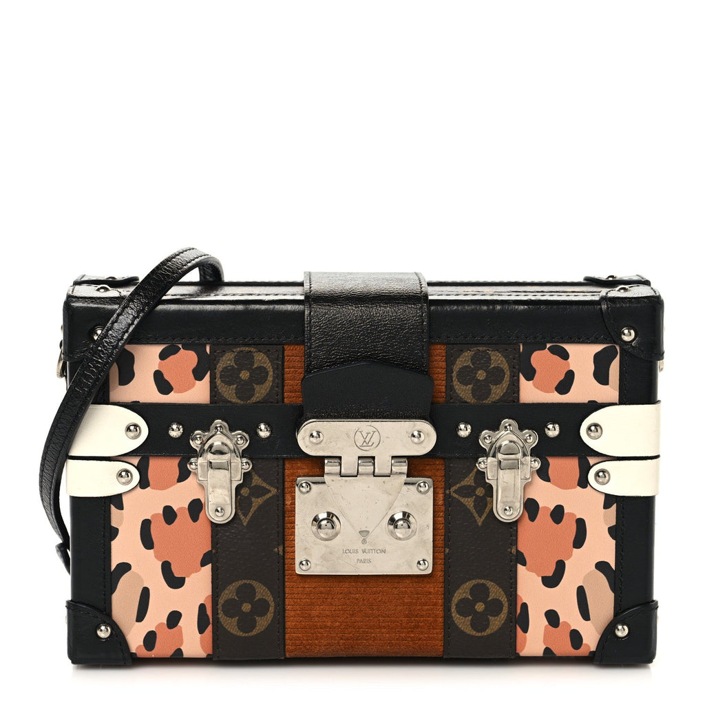 Louis Vuitton Monogram Leopard Corduroy Petite Malle