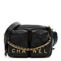 Chanel Calfskin Quilted Large Camera Case Black