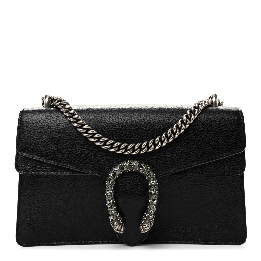 Gucci Pebbled Calfskin Small Dionysus Shoulder Bag Black
