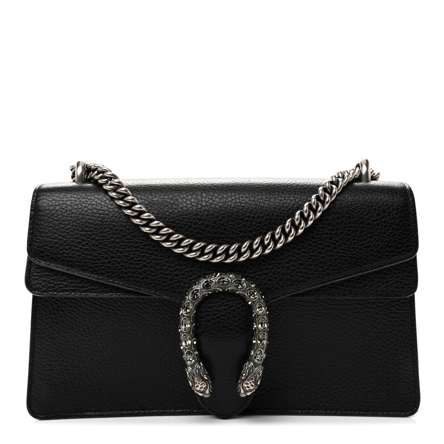 Gucci Pebbled Calfskin Small Dionysus Shoulder Bag Black