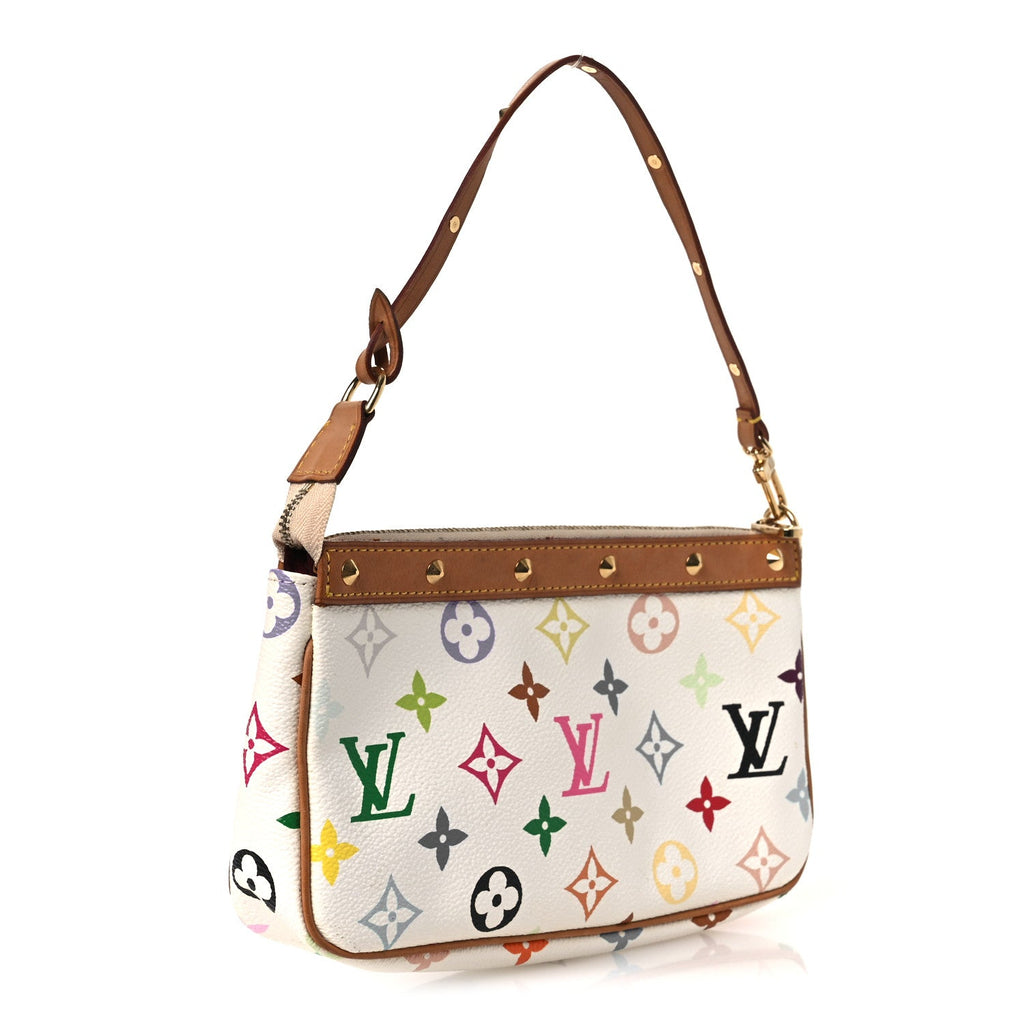 Louis Vuitton Monogram Multicolor Pochette Accessories White
