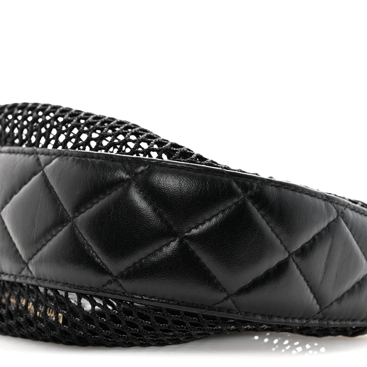 Chanel Mesh Shiny Lambskin Chain Hobo Black