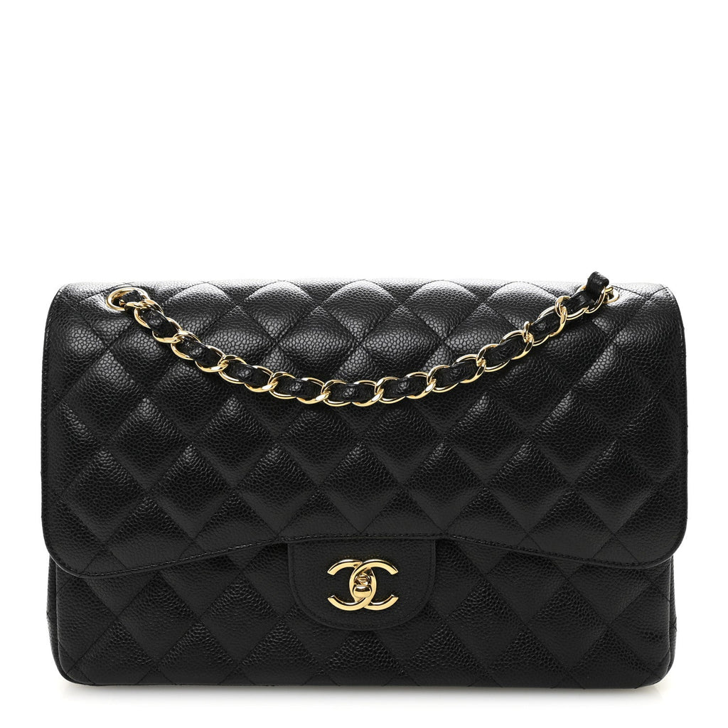 Chanel Caviar Quilted Jumbo Double Flap Black