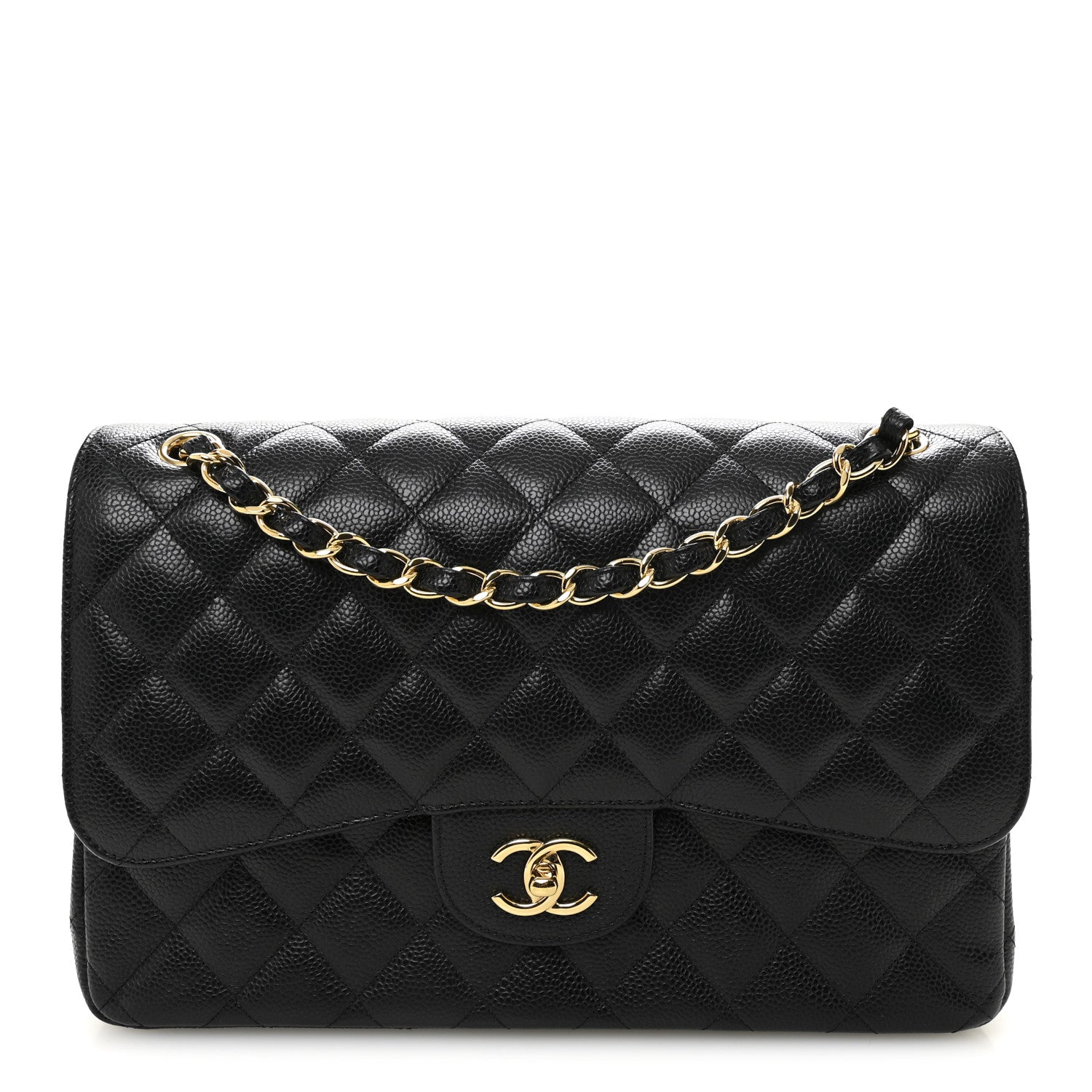 Chanel Caviar Quilted Jumbo Double Flap Black