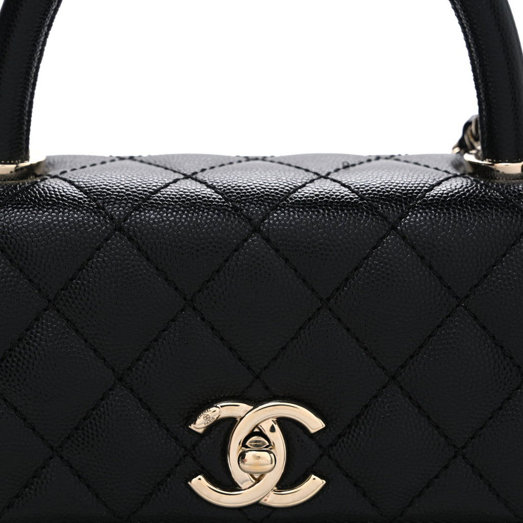 Chanel Caviar Quilted Maxi East West Coco Handle Flap Black