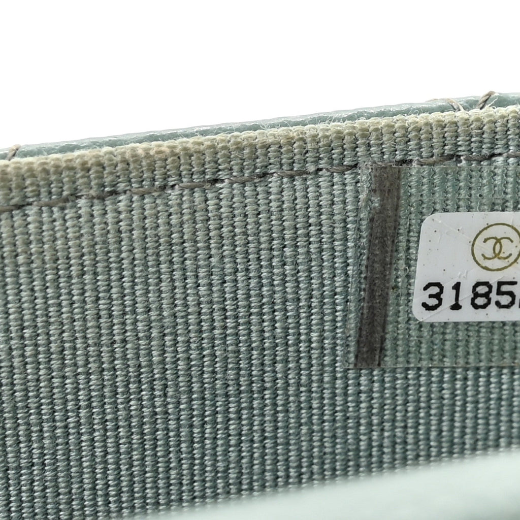Chanel Caviar Quilted Mini Clutch With Chain Light Green