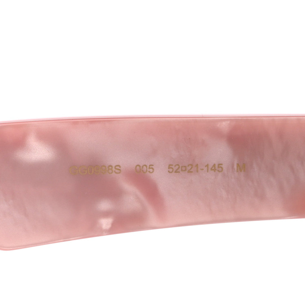 Gucci Rectangle 52mm Frame Sunglasses GG0998/S Black Pink
