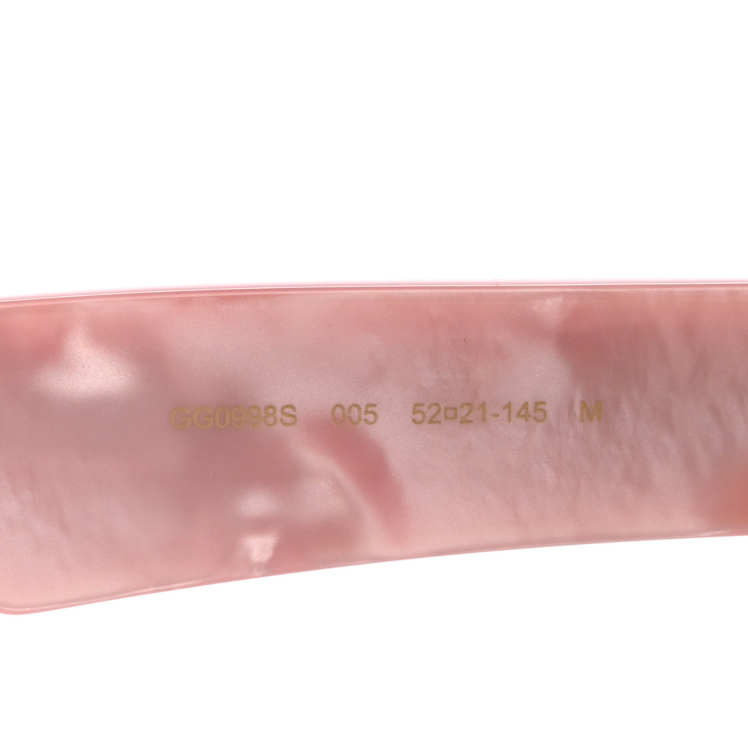 Gucci Rectangle 52mm Frame Sunglasses GG0998/S Black Pink