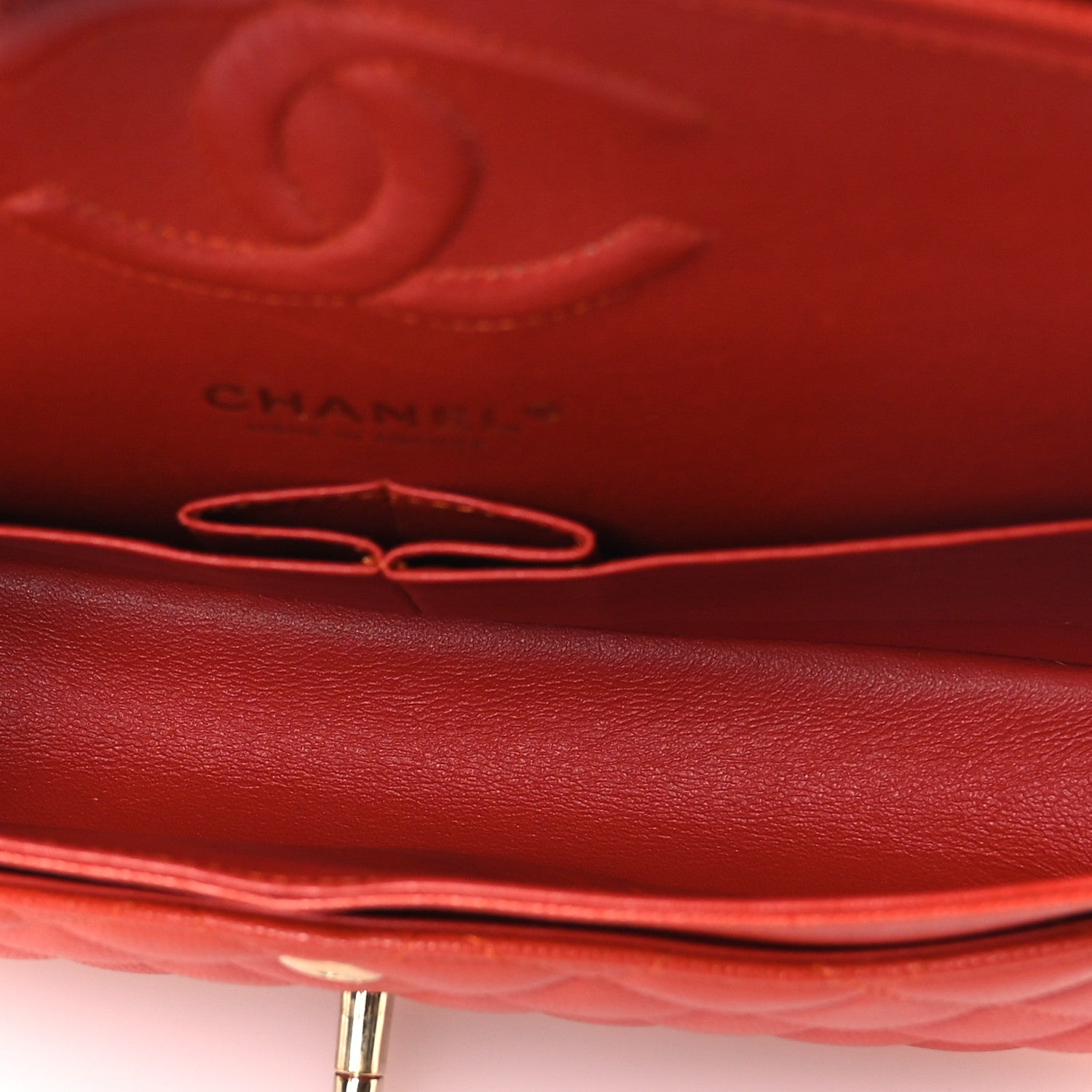 Chanel Caviar Quilted Medium Double Flap Light Red