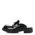Prada Spazzolato Triangle 40mm Loafer Mules 37 Black
