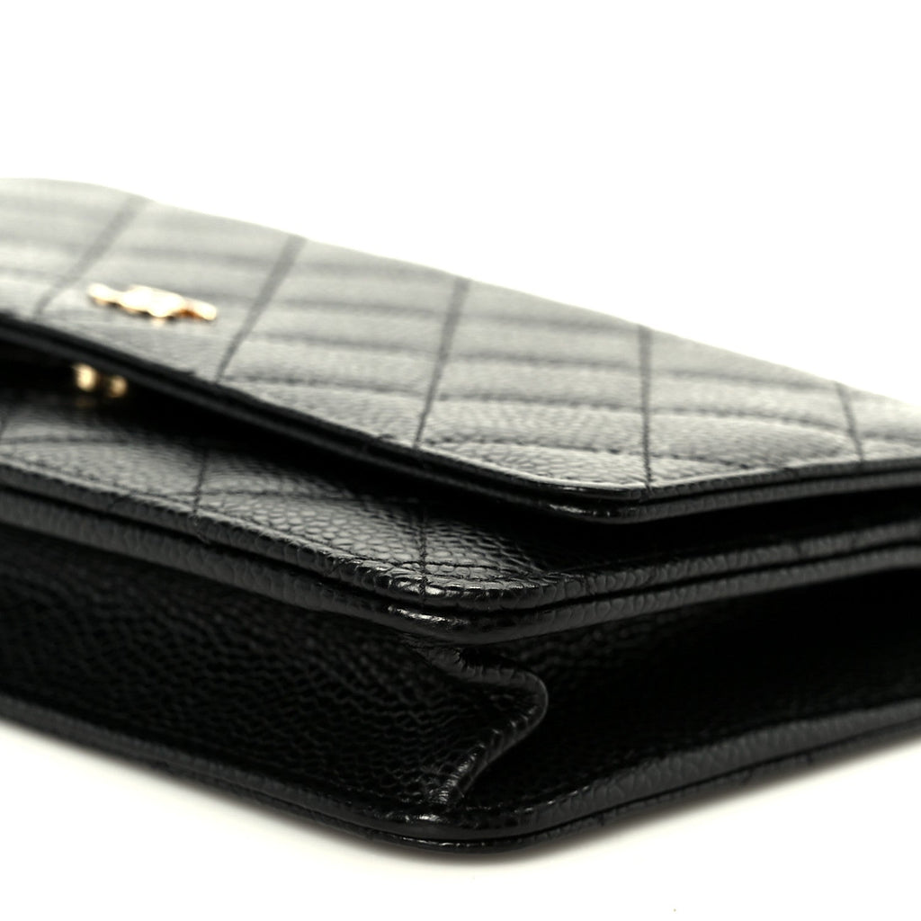 Chanel Caviar Quilted Wallet on Chain WOC Black