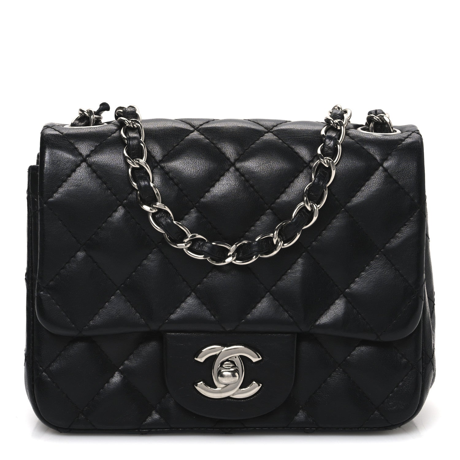 Chanel Lambskin Quilted Mini Square Flap Black