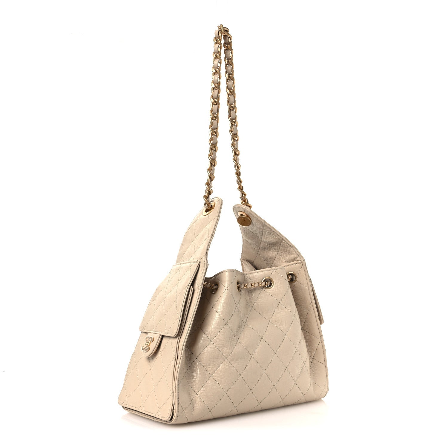 Chanel Caviar Quilted Small Chanel 25 Handbag Beige
