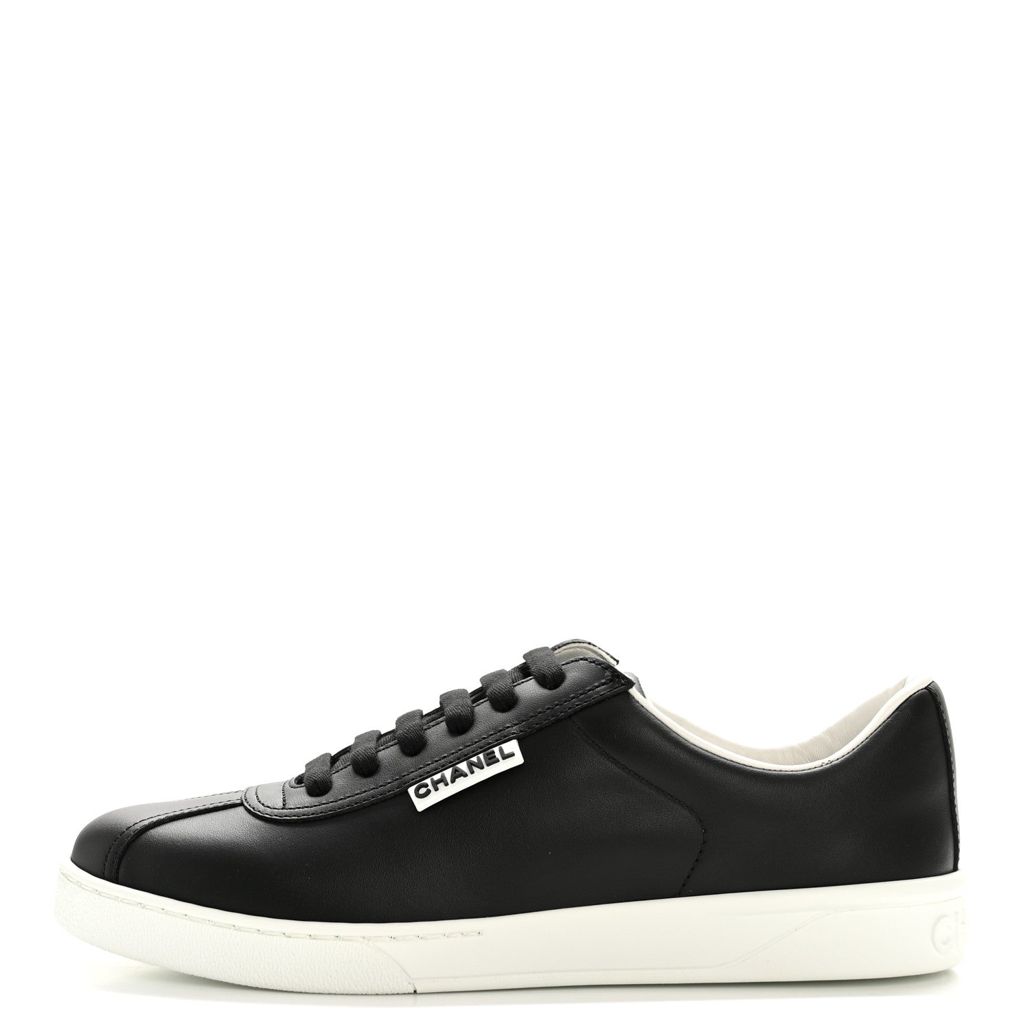 Calfskin CC Womens Sneakers 37.5 Black