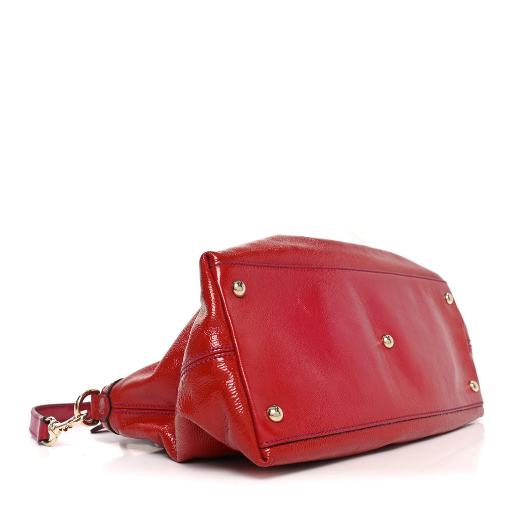 Gucci Vernice Naplack Small Soho Top Handle Satchel Uniform Red