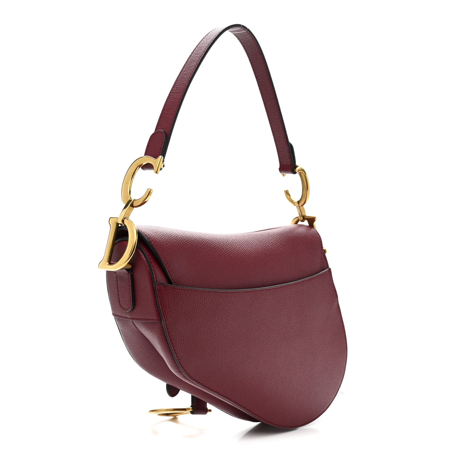 Christian Dior Grained Calfskin Saddle Bag Red