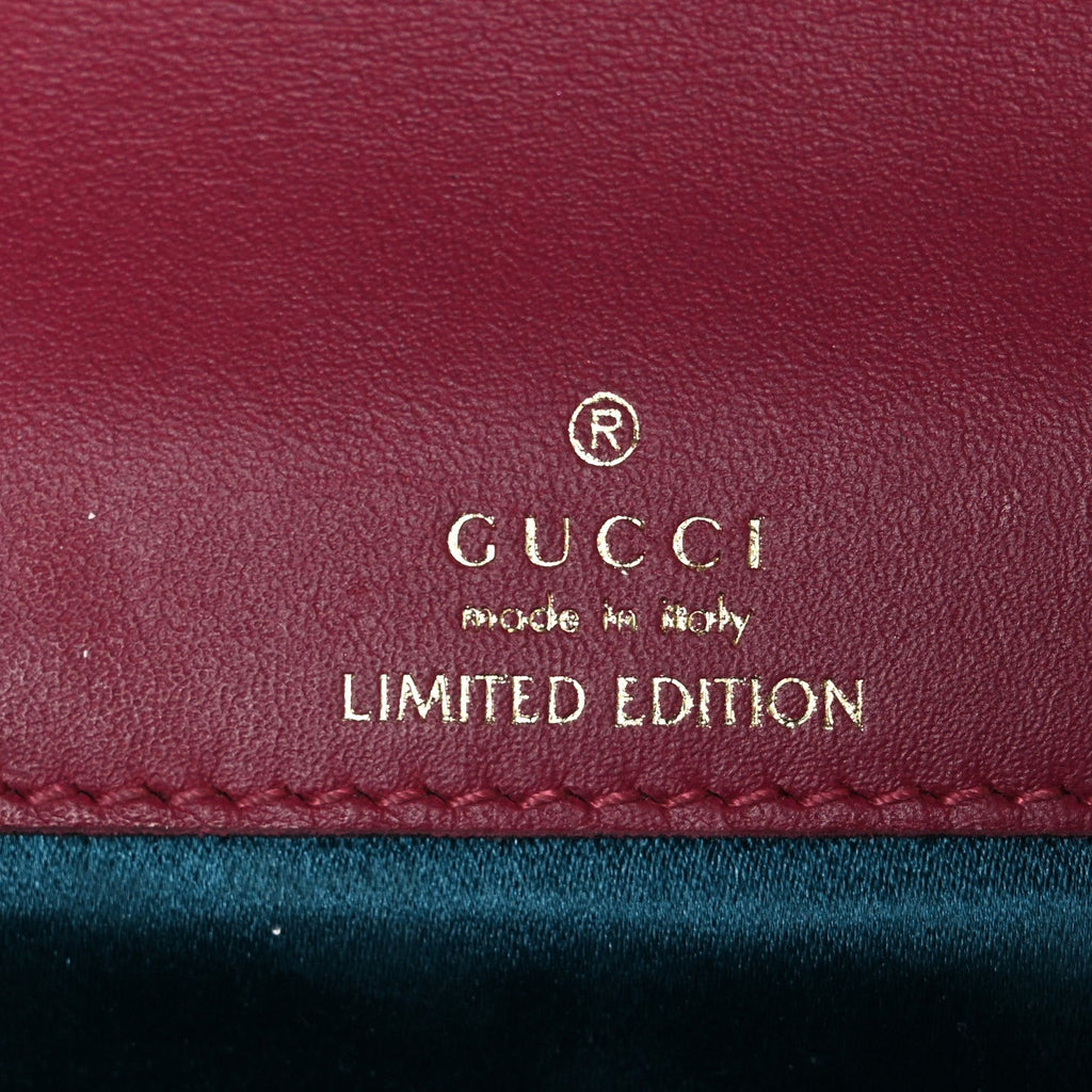 Gucci Velvet Matelasse Crystal Sequin Heart Embroidered GG Marmont Mini Bag Light Raspberry Rose