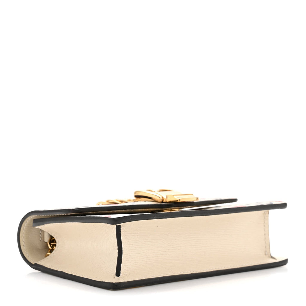 Gucci Textured Calfskin Valentine's Day Super Mini Sylvie Chain Shoulder Bag Ivory