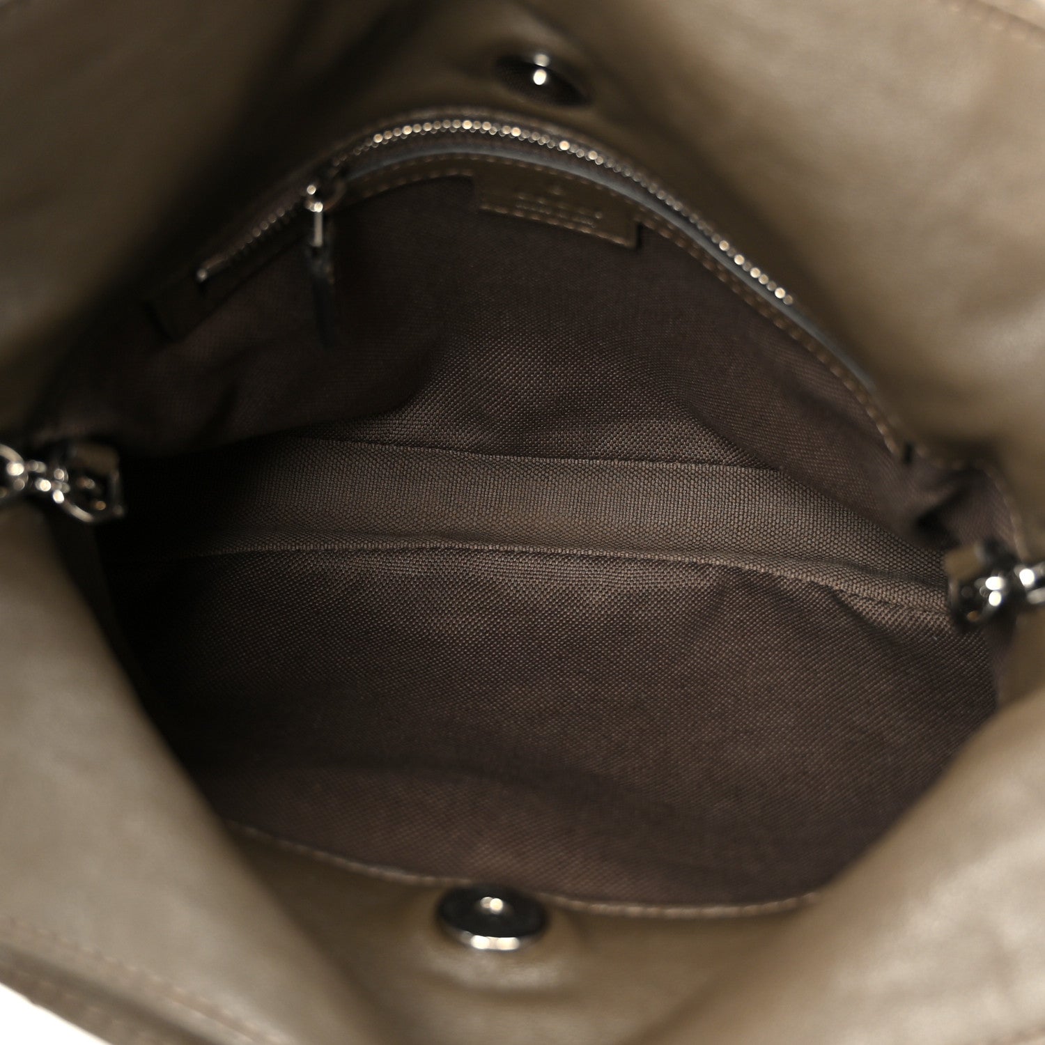 Gucci Sakai Be Green Calfskin Diagonal Stitched Small Blondie Tote Craclet Brown