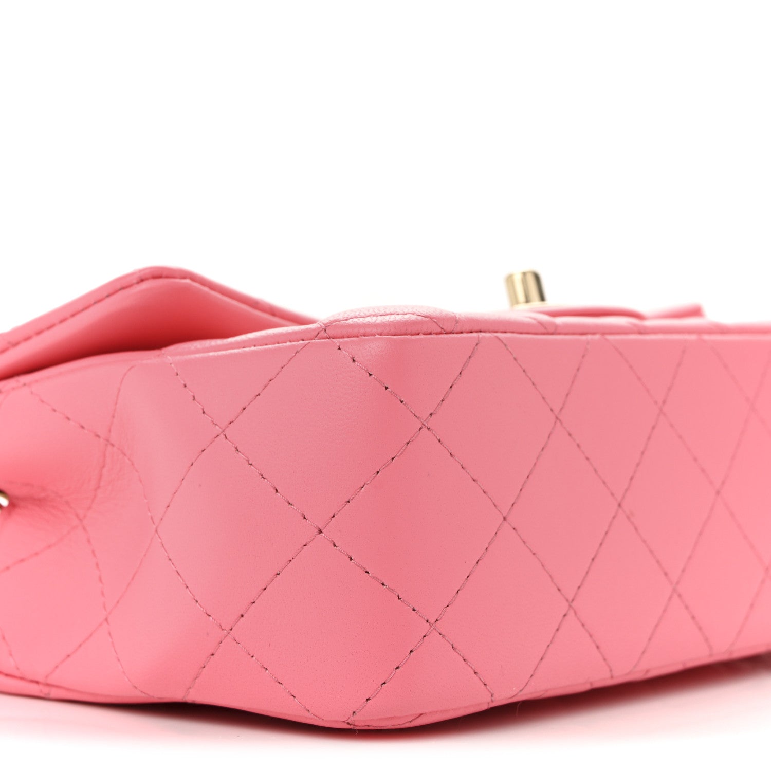 Chanel Lambskin Quilted Mini Rectangular Flap Pink