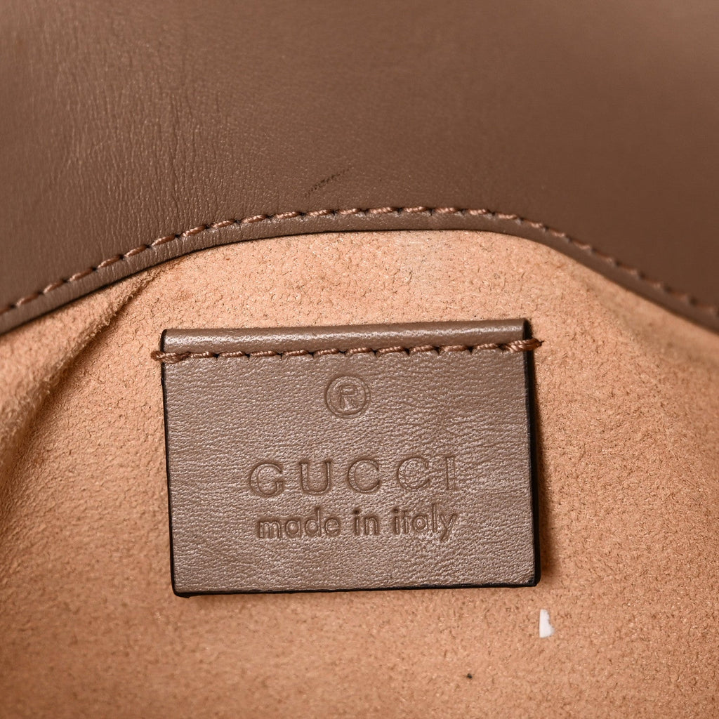 Gucci Calfskin Matelasse Super Mini GG Marmont Shoulder Bag Porcelain Rose