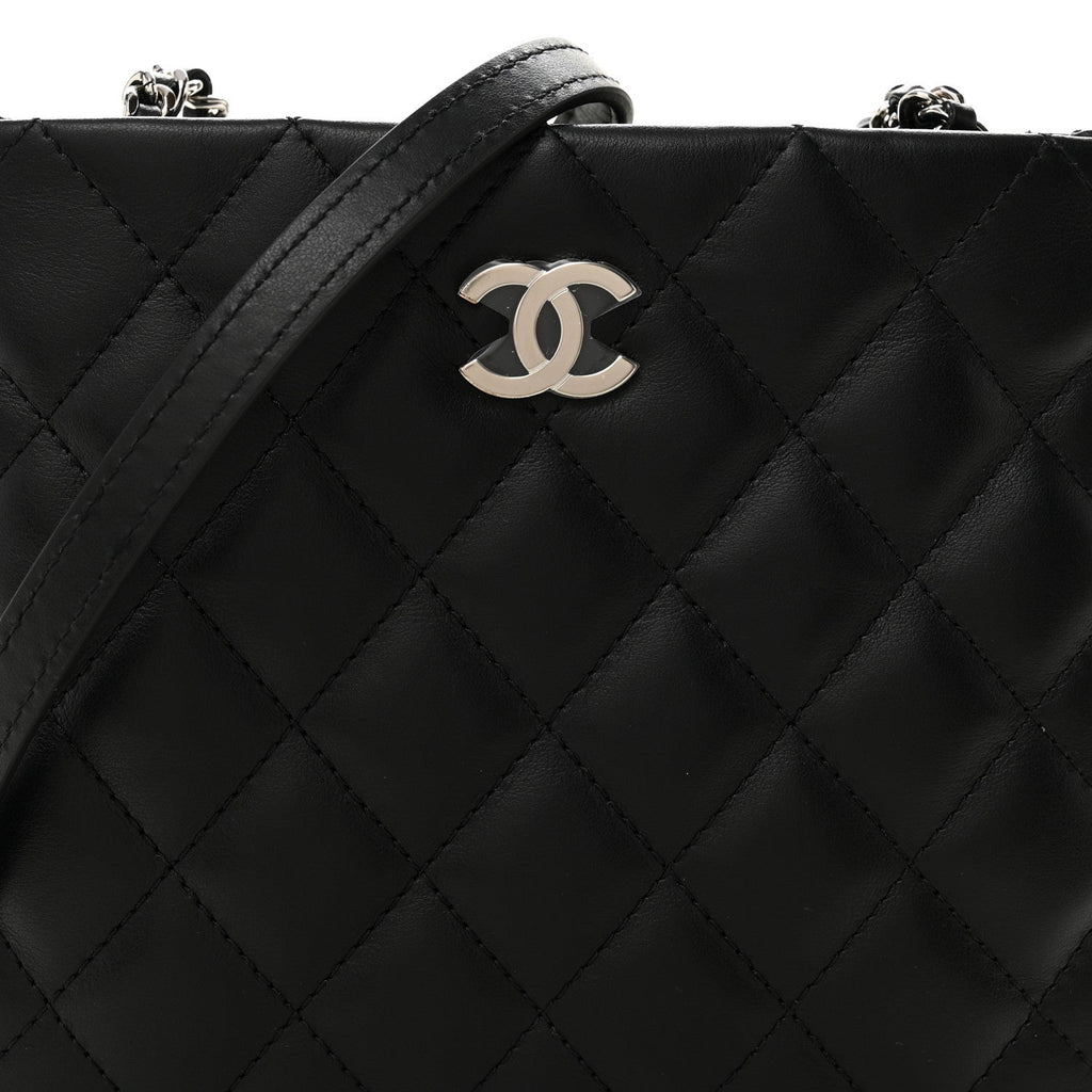 Chanel Lambskin Quilted Uniform Crossbody Bag Black