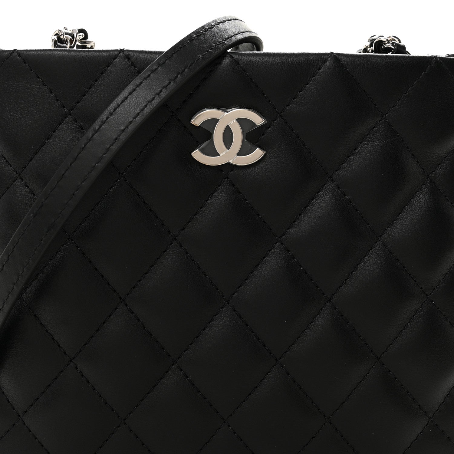 Chanel Lambskin Quilted Uniform Crossbody Bag Black