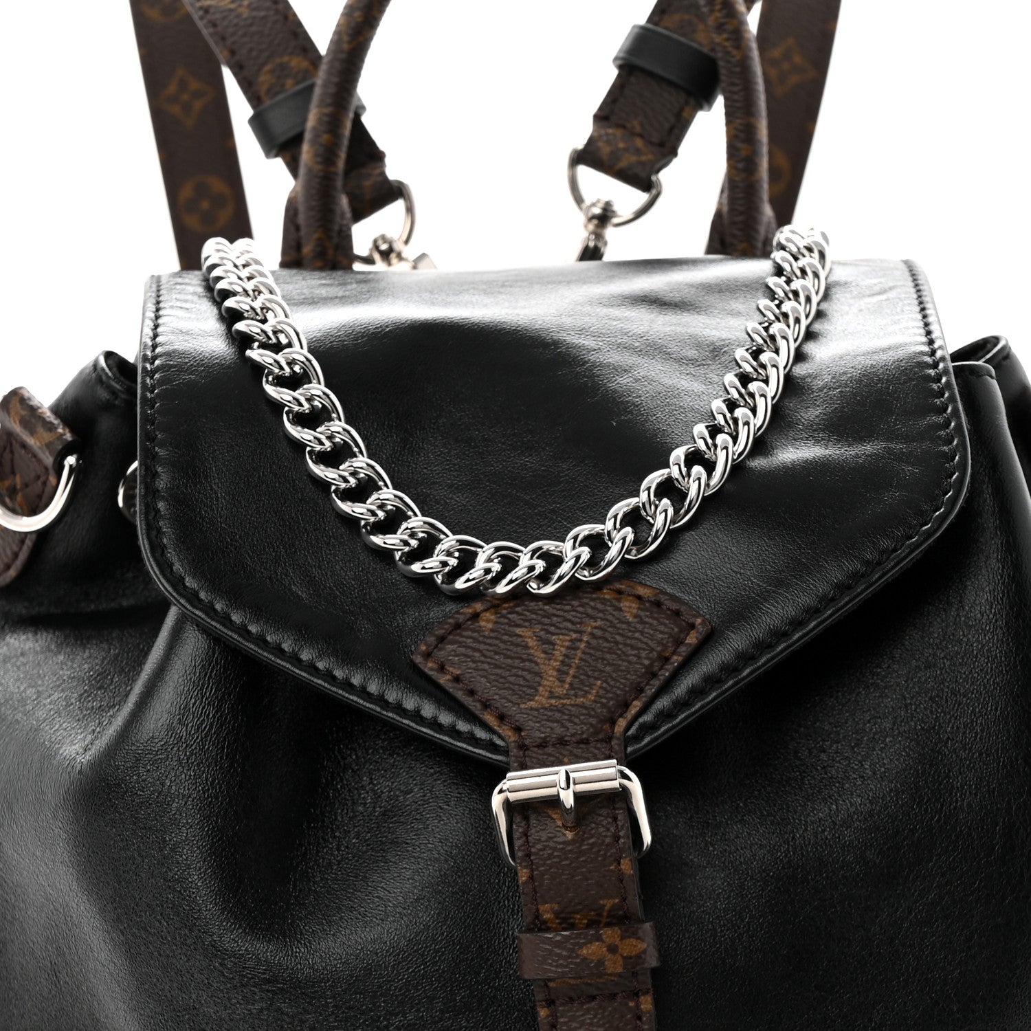 Louis Vuitton Lambskin Monogram Montsouris Vibe PM Black