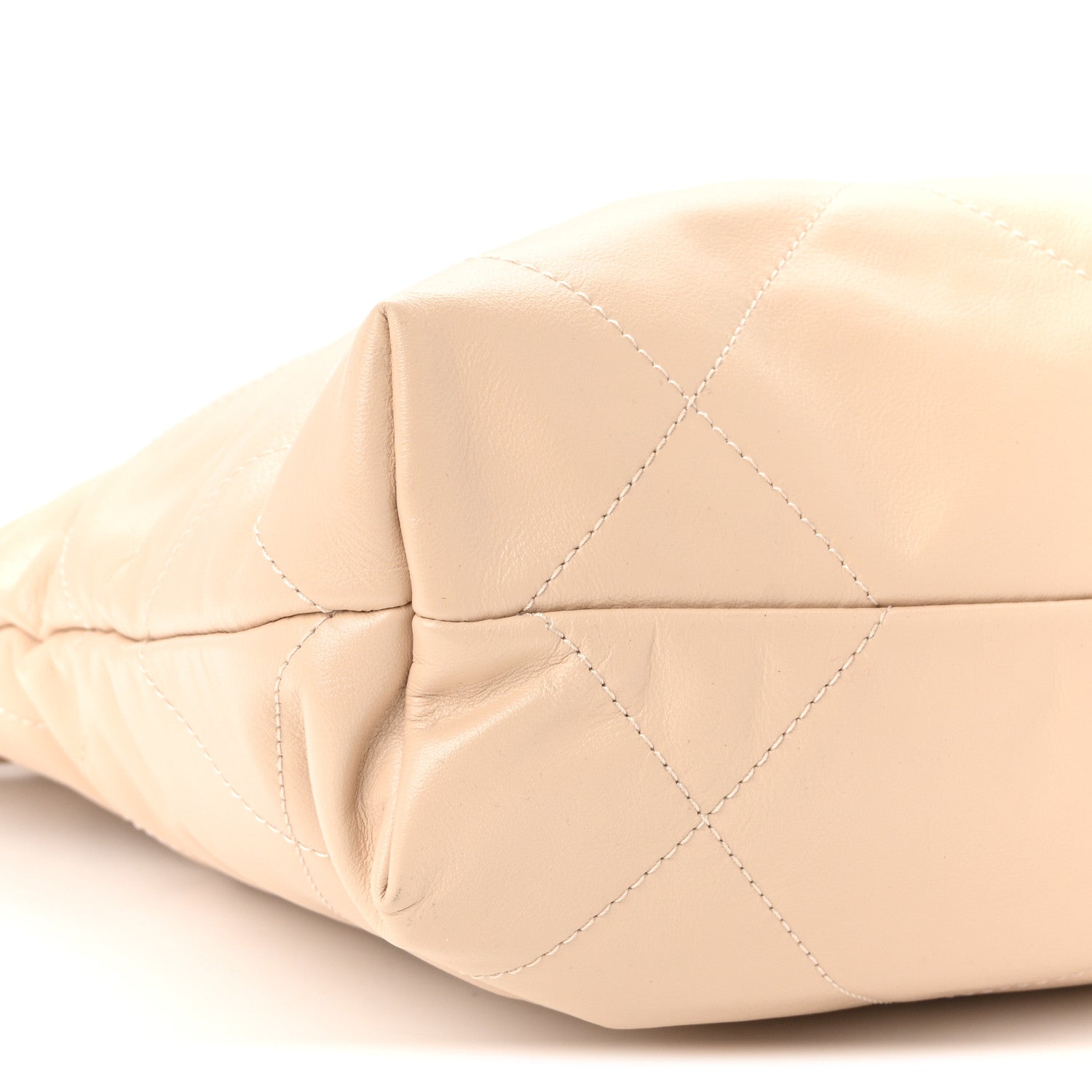 Chanel Shiny Calfskin Quilted Small Chanel 22 Ecru