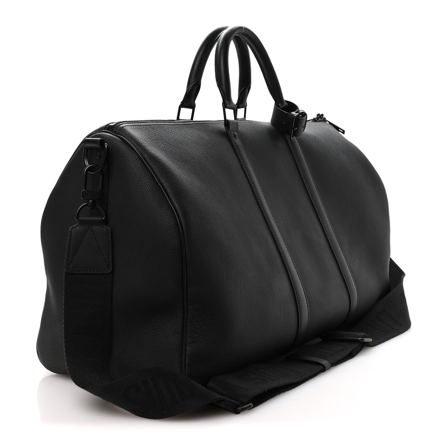 Louis Vuitton Grained Calfskin Aerogram Keepall Bandouliere 50 Black