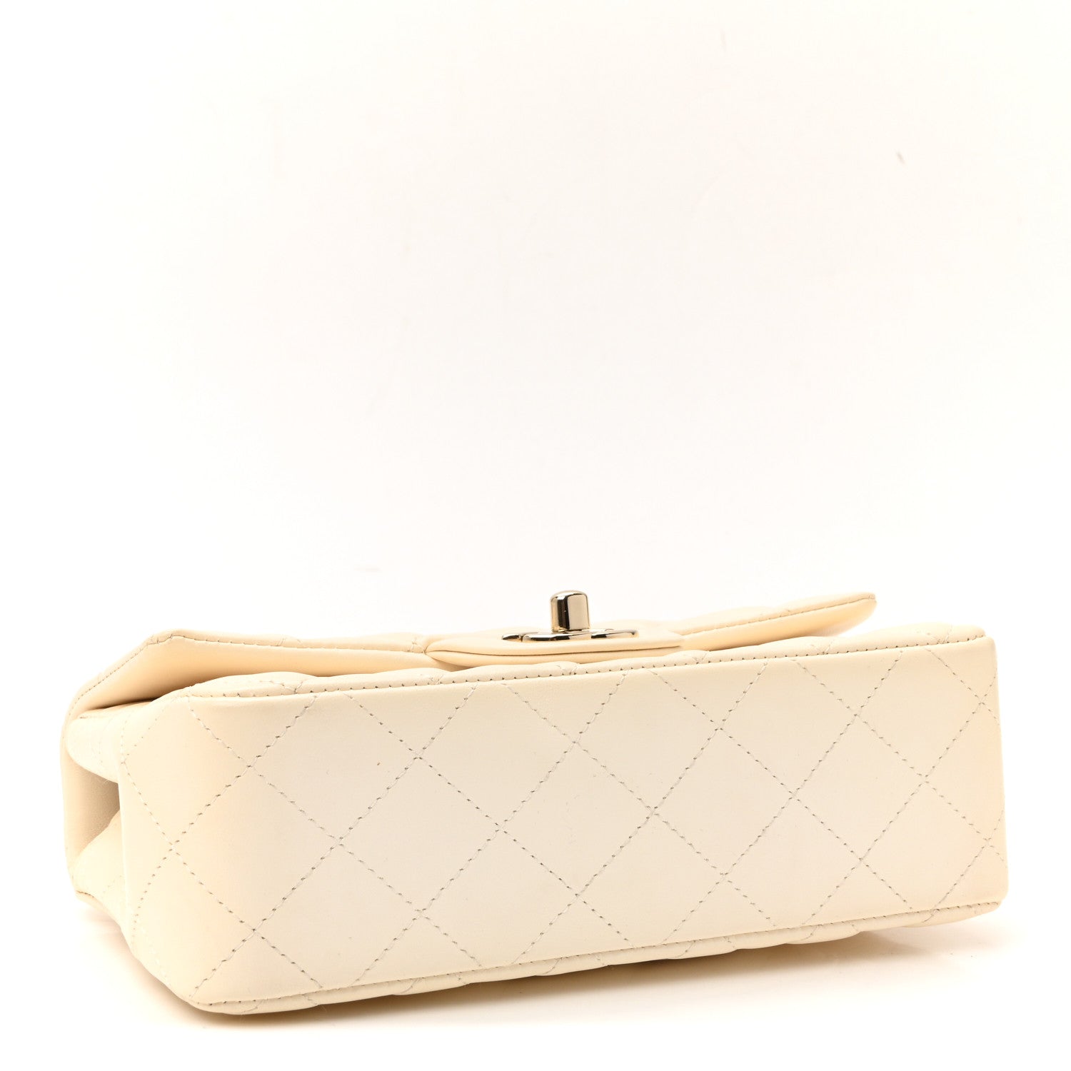 Chanel Lambskin Quilted Mini Rectangular Flap White