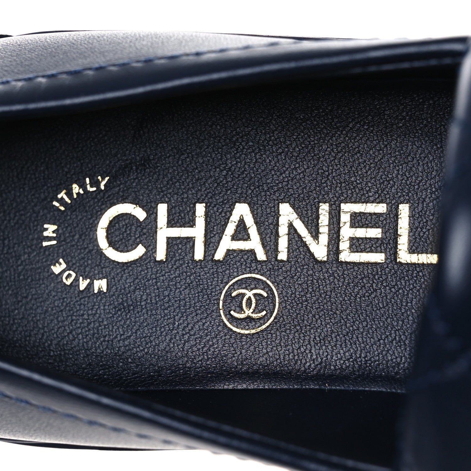 Lambskin Quilted CC Turnlock Loafers 36 Navy