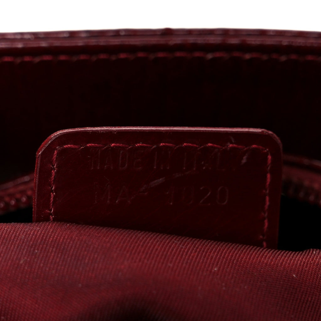 Christian Dior Patent Diorissimo Medium Lady Dior Burgundy Red